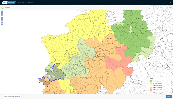 Netzbetreiberumrisse in Karten