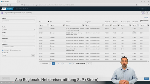 Regionale Netzpreisermittlung SLP Strom